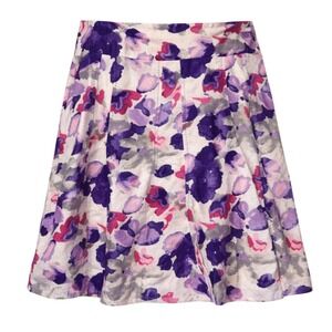 Cottagecore Whimsigoth Floral Linen Skirt Women Size 14 Indie Garden Fairycore